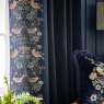 Morris & Co Strawberry Thief Indigo Embroidered Pencil Pleat Curtains close up