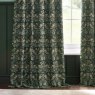Morris & Co Strawberry Thief Forest Green Jacquard Pencil Pleat Curtains drape