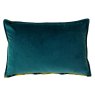 Paoletti Delano Teal And Gold Velvet Jacquard Cushion reverse