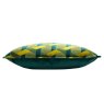 Paoletti Delano Teal And Gold Velvet Jacquard Cushion side view