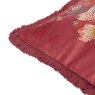 Morris & Co Strawberry Thief Berry Embroidered Cushion fringe detail