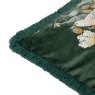 Morris & Co Strawberry Thief Forest Green Embroidered Cushion fringe detail