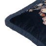Morris & Co Strawberry Thief Indigo Embroidered Cushion fringe detail