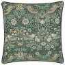 Morris & Co Strawberry Thief Forest Green Jacquard Cushion