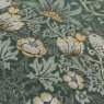 Morris & Co Strawberry Thief Forest Green Jacquard Cushion close up