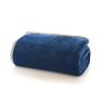 Deyongs Blackbrook Navy And Platinum Sherpa Reverse Throw on white