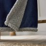 Deyongs Blackbrook Navy And Platinum Sherpa Reverse Throw close up