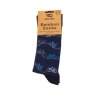 Eco Chic Navy Bikes Eco-Friendly Bamboo Socks in packaging