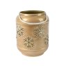 Kaemingk Beige Lantern iron enamel snow cut-out
