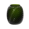 Kaemingk Vase glass solid color green swirl