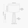 Pacific Draydon Natural Mango Wood Textured Cone Table Lamp Dimensions