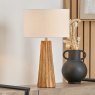 Pacific Draydon Natural Mango Wood Textured Cone Table Lamp Lifestyle