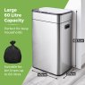 Tower Ozone 60L Sensor Stainless Steel Bin Dimensions