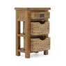 Chester Telephone Table With Baskets white background drawers open