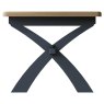 Heritage Editions Blue 2m Cross Leg Fixed Table on a white background