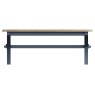 Heritage Editions Blue 2m Cross Leg Fixed Table on a white background