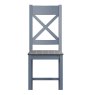 Heritage Editions Blue Cross Back Dining Chair with Check Grey Fabric Seat