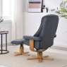 Sardinia Swivel Recliner Chair & Stool in Petrol Blue