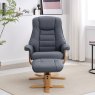 Sardinia Swivel Recliner Chair & Stool in Petrol Blue