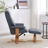Sardinia Swivel Recliner Chair & Stool in Petrol Blue