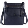 Ashwood Leather Chester Navy Front Pouch Crossbody Bag close up
