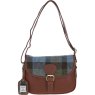 Ashwood Leather Harris Tweed Tan Macleod Medium Saddle Crossbody Bag