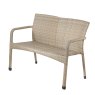 Stella 2 Seater Rattan Bench white background