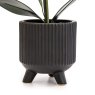 Candlelight Candlelight Faux Black Orchid in Matte Black Ceramic Footed Pot