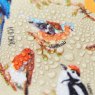 Eco Chic Green Wild Birds Mini Umbrella fabric close up