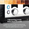 Tower Ash 4 Slice Toaster Black 7 browning levels with dual controls