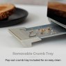 Tower Ash 2 Slice Toaster Grey crumb tray