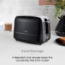 Tower Ash 2 Slice Toaster Black cord storage