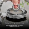 Tower Ash 1.7L Pyramid Kettle Grey pull up lid