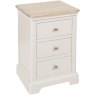 Broadway 3 Drawer Bedside Table In Grey Mist white background