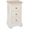 Broadway 3 Drawer Compact Bedside Table In Grey Mist on a white background