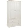 Broadway 2 Drawer Double Gents Wardrobe In Grey Mist on a white background