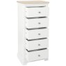 Broadway 5 Drawer Tallboy in White