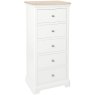 Broadway 5 Drawer Tallboy In White on a white background