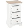 Broadway 3 Drawer Compact Bedside Table in White