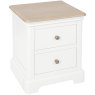 Broadway 2 Drawer Bedside Table In White on a white background