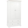 Broadway 2 Drawer Double Gents Wardrobe In White on a white background
