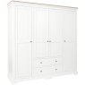 Broadway Quadrouple Wardrobe In White on a white background