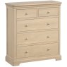 Broadway 2 Over 3 Drawer Chest In Oak on a white background