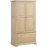 Broadway 2 Drawer Double Gents Wardrobe In Oak on a white background
