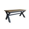 Heritage Editions Blue 2m Fixed Dining Table And 4 Upholstered Chairs white background white background