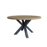 Heritage Editions Blue Large Round Dining Table And 6 Wooden Chairs white background