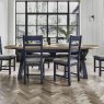 Heritage Editions Blue Oval Dining Table And 6 Upholstered Chairs lifestyle image