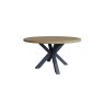 Heritage Editions Blue Large Round Dining Table And 6 Upholstered Chairs white background