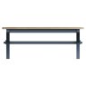 Heritage Editions Blue 2m Fixed Dining Table And 6 Wooden Chairs white background