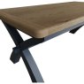Heritage Editions Blue 2m Fixed Dining Table And 6 Wooden Chairs white background